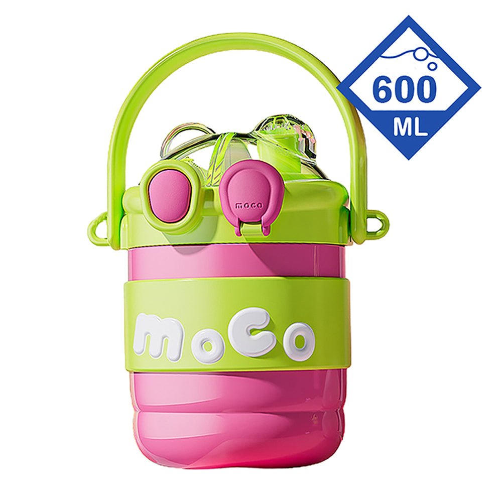 Pink & Green 2 way Lid Style Moco Kids Water, 600 ml - Little Surprise BoxPink & Green 2 way Lid Style Moco Kids Water, 600 ml