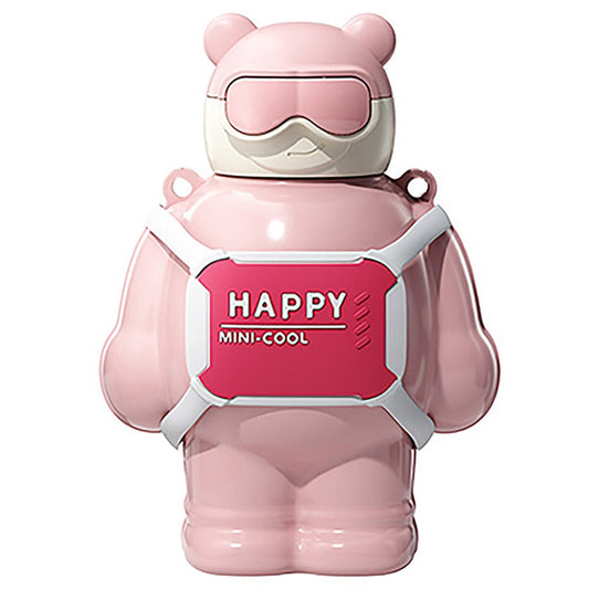 Pink Happy Ted Stainless Steel water Bottle for Kids, 450ml - Little Surprise BoxPink Happy Ted Stainless Steel water Bottle for Kids, 450ml