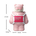 Pink Happy Ted Stainless Steel water Bottle for Kids, 450ml - Little Surprise BoxPink Happy Ted Stainless Steel water Bottle for Kids, 450ml