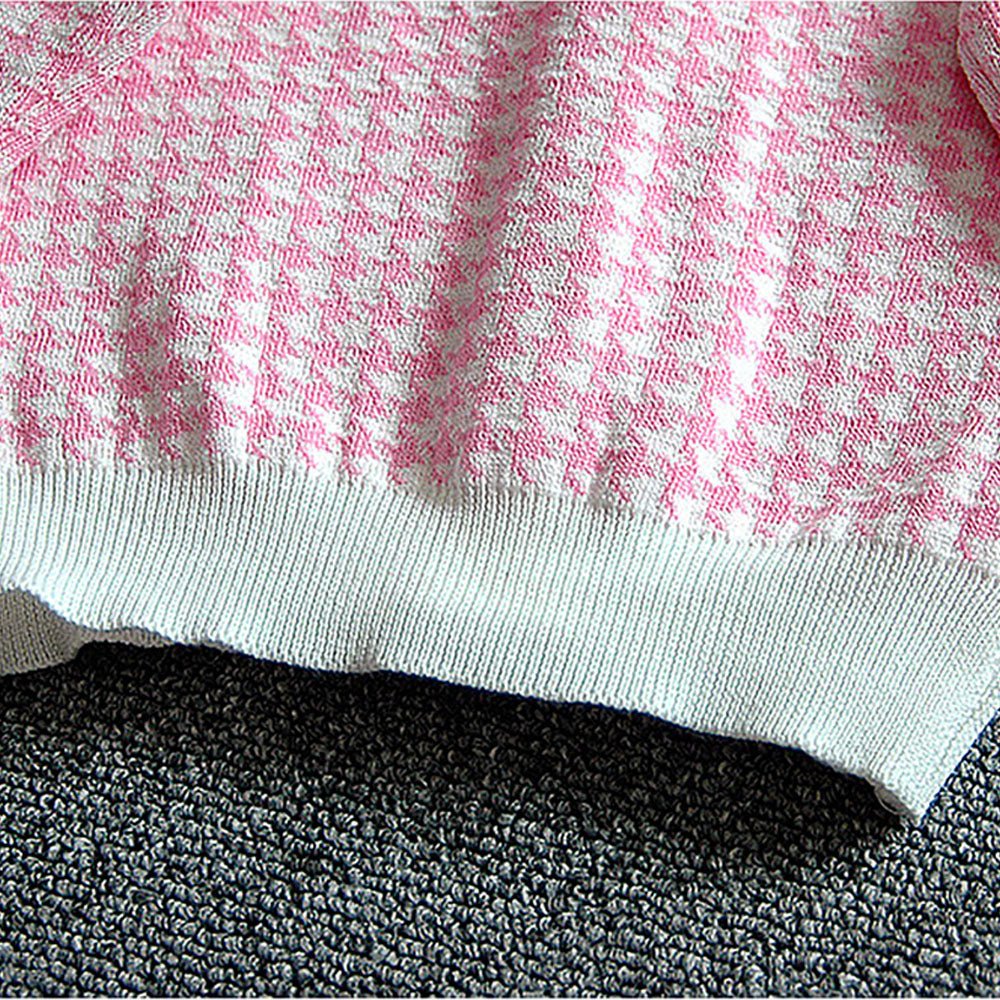 Pink Houndstooth 2 pcs Cardigan & skirt Winterwear set for Girls - Little Surprise BoxPink Houndstooth 2 pcs Cardigan & skirt Winterwear set for Girls