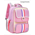 Pink &Purple 3 stripes Ergonomic School Backpack for Kids - Little Surprise BoxPink &Purple 3 stripes Ergonomic School Backpack for Kids