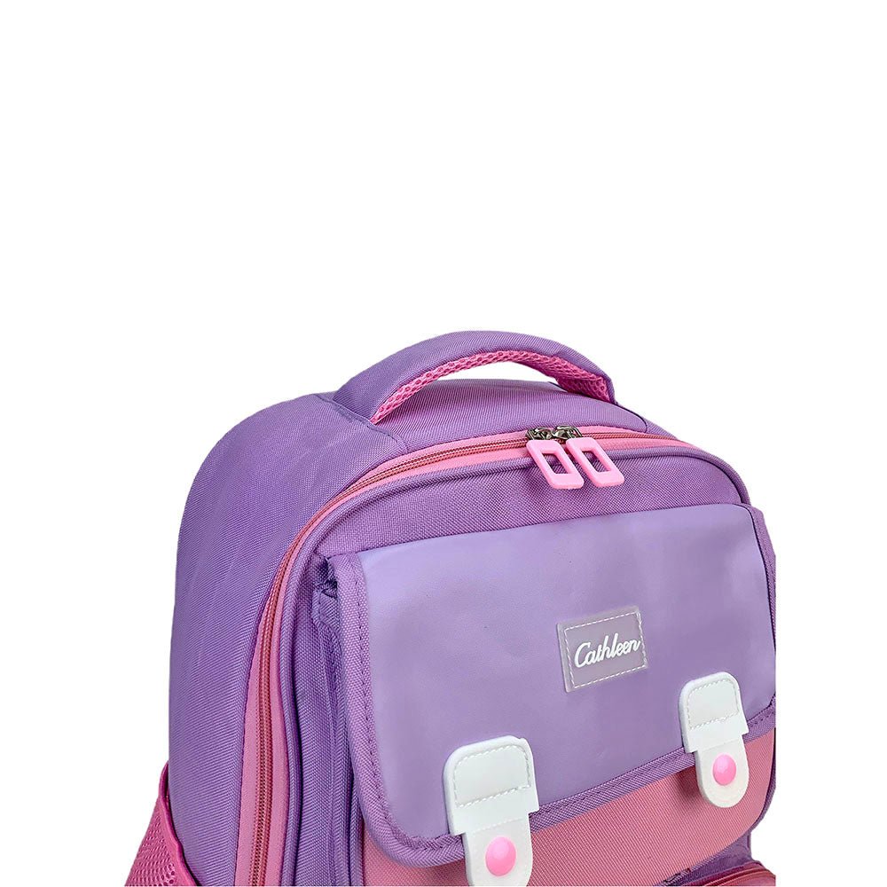 Pink & Purple Crest Design School Backpack for Kids - Little Surprise BoxPink & Purple Crest Design School Backpack for Kids