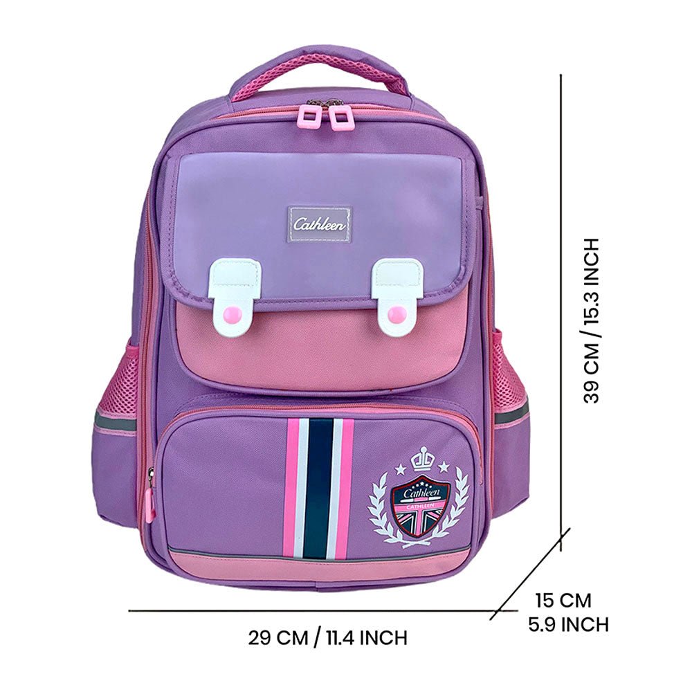 Pink & Purple Crest Design School Backpack for Kids - Little Surprise BoxPink & Purple Crest Design School Backpack for Kids