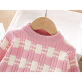 Pink & White Checkered Pull over style 2 pcs top & Skirt Winterwear set for Girls - Little Surprise BoxPink & White Checkered Pull over style 2 pcs top & Skirt Winterwear set for Girls