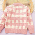 Pink & White Checkered Pull over style 2 pcs top & Skirt Winterwear set for Girls - Little Surprise BoxPink & White Checkered Pull over style 2 pcs top & Skirt Winterwear set for Girls