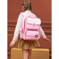 Pink with White Flap Ergonomic Anti gravity Shock absorption School Backpack for Kids - Little Surprise BoxPink with White Flap Ergonomic Anti gravity Shock absorption School Backpack for Kids