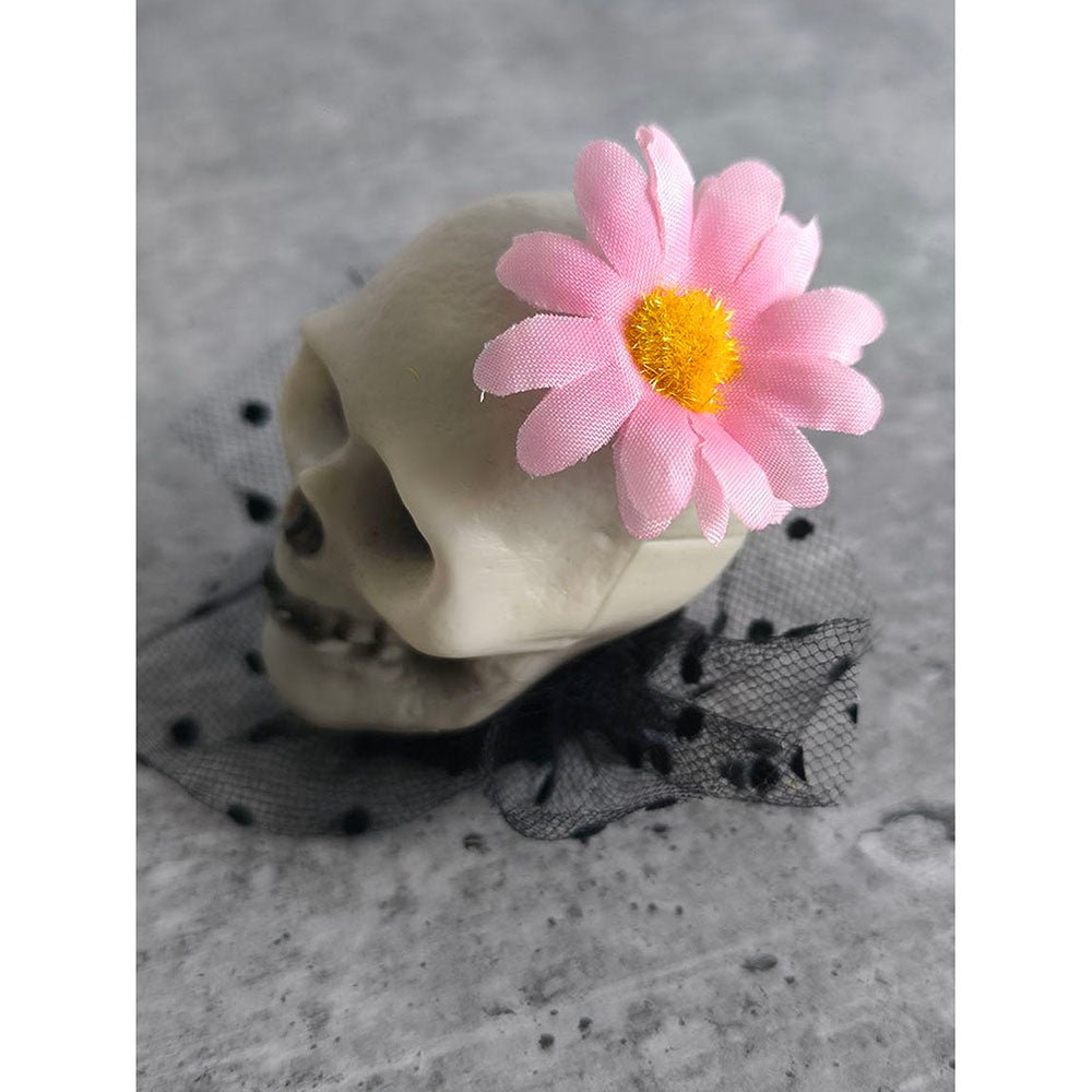 Pinl Flower Skull Alligator Clip Halloween Accessory for Halloween Party - Little Surprise BoxPinl Flower Skull Alligator Clip Halloween Accessory for Halloween Party