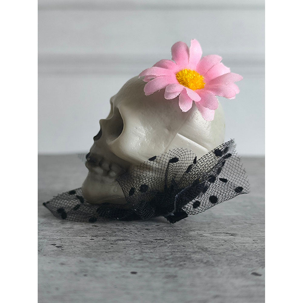 Pinl Flower Skull Alligator Clip Halloween Accessory for Halloween Party - Little Surprise BoxPinl Flower Skull Alligator Clip Halloween Accessory for Halloween Party