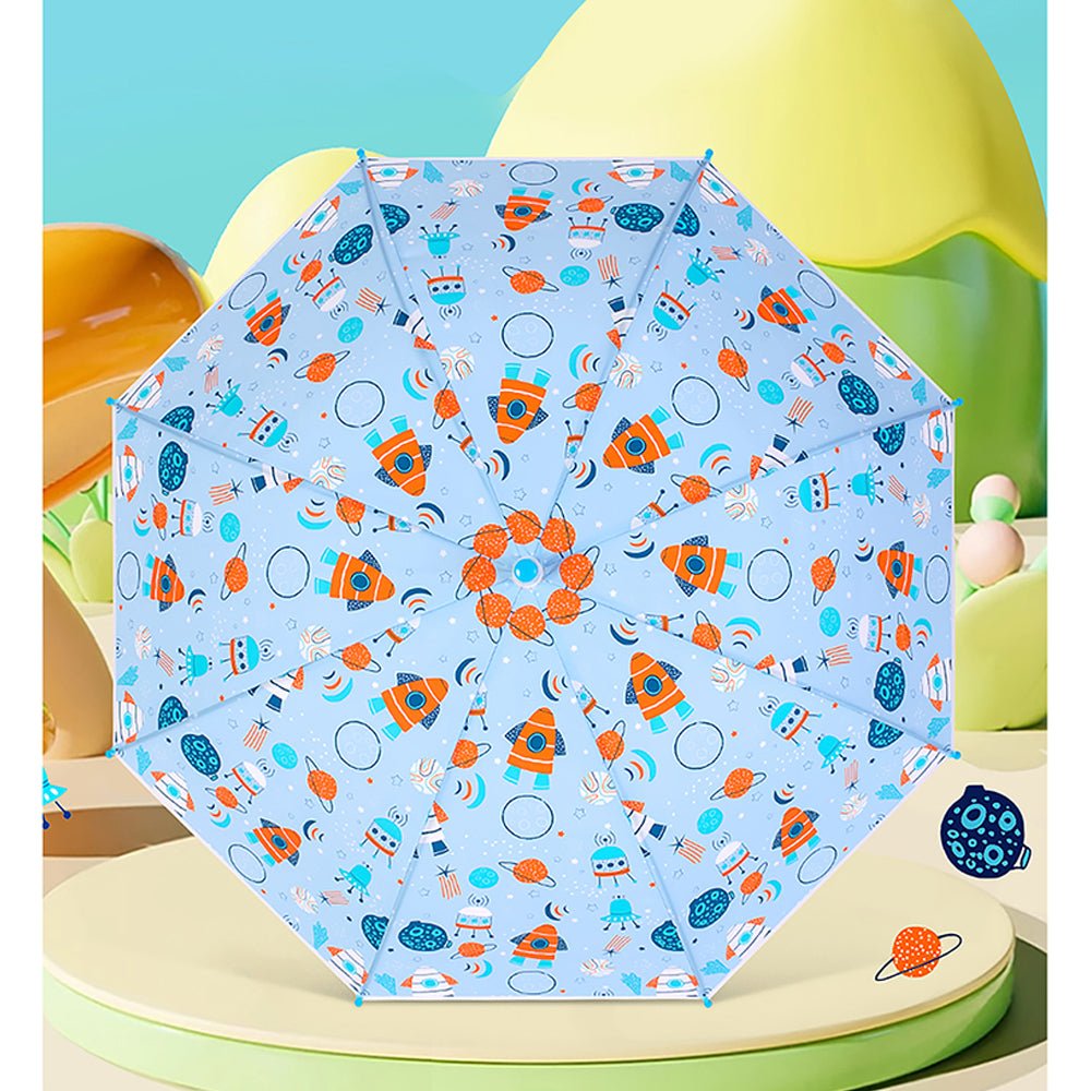 Planet Space theme Blue & Orange Umbrella for Kids - Little Surprise BoxPlanet Space theme Blue & Orange Umbrella for Kids