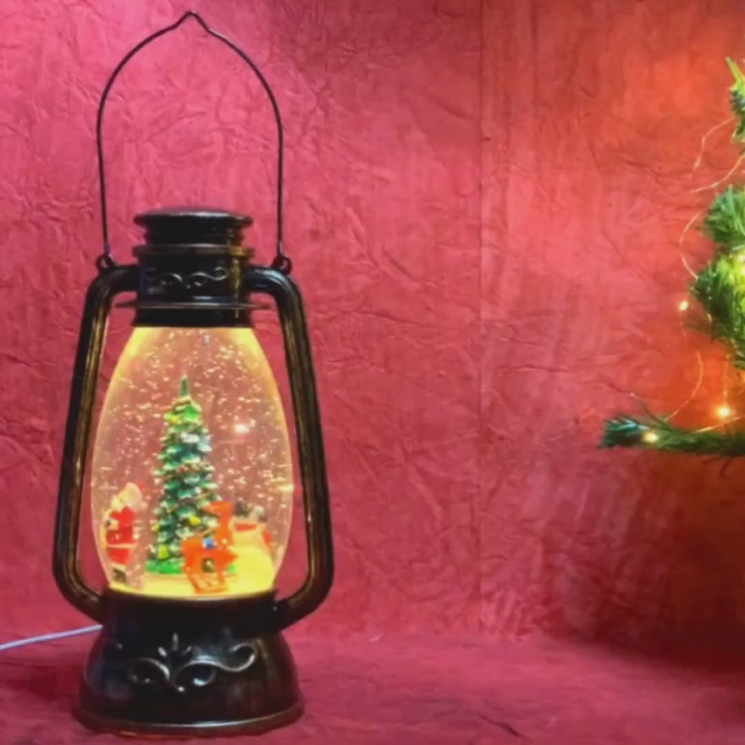 Trio Rotating Christmas Tree  Musical Glitter Water Light, Christmas Snow Lantern