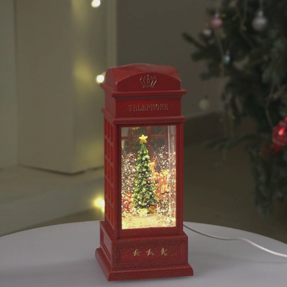 London Booth Flying Deer, Musical Rotating Glitter Water Light, Christmas Lantern