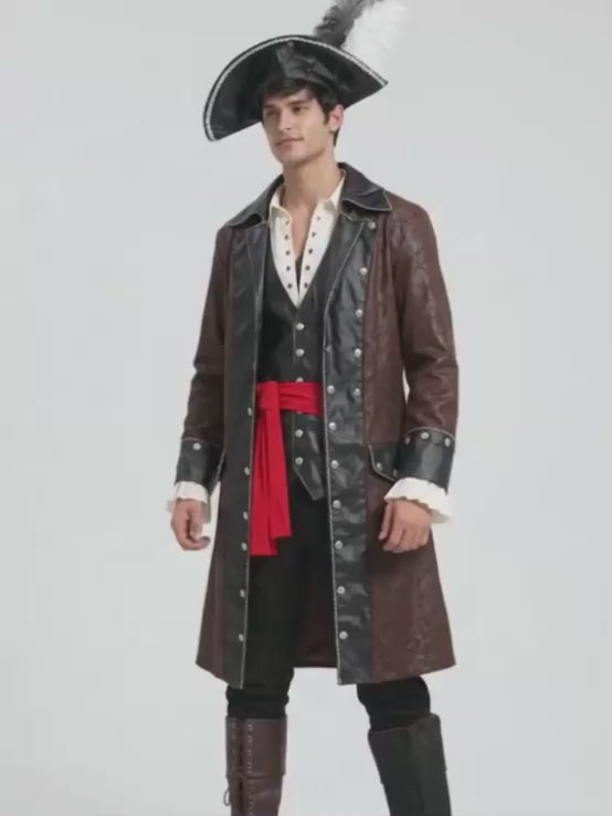 Classic Carribean Pirate, Adult Halloween Costume Fancy Dress Up