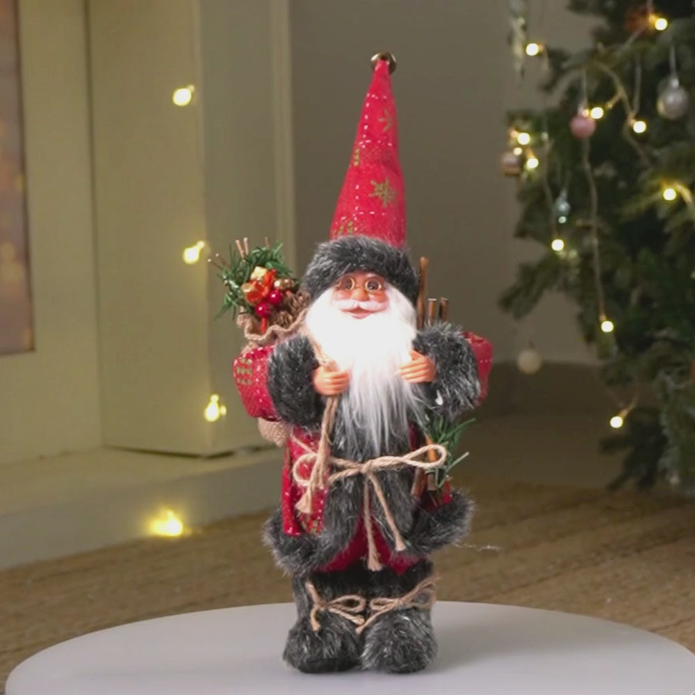12 inches Red & Green dotted Santa , Christmas Home and Table Décor