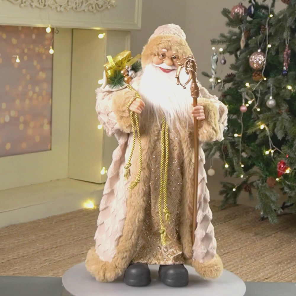 24 inches/2feet Gold King style Santa,Christmas Home and Table Décor