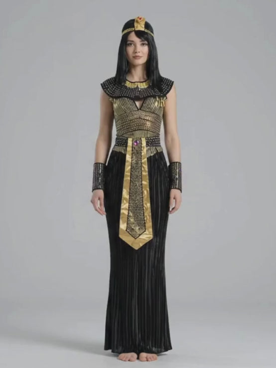 Black Egyptian Queen Adults Halloween Costume Dress Up