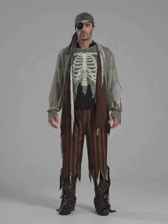 Zombie Pirate Adults Halloween Costume Dress Up