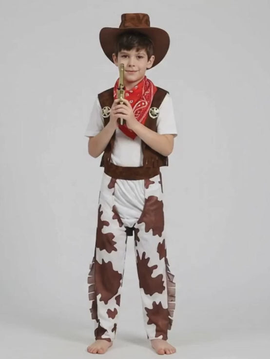 Brown Patch Cowboy , Kids Halloween Costume Fancy Dress Up