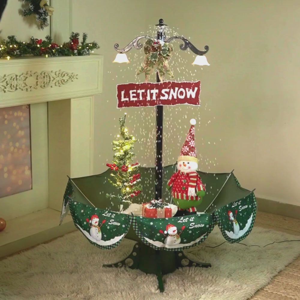 4.5feet, Let it Snow Snowfall effect with light & music Umbrella styled Christmas home Décor
