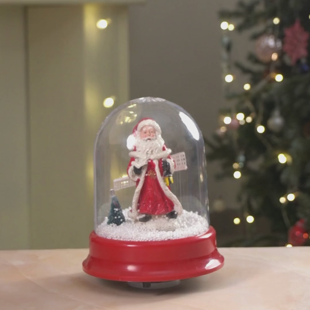 2pcs set of Shiny Red Ringing Metal Bell with sitting Santa Christmas tree Ornaments
