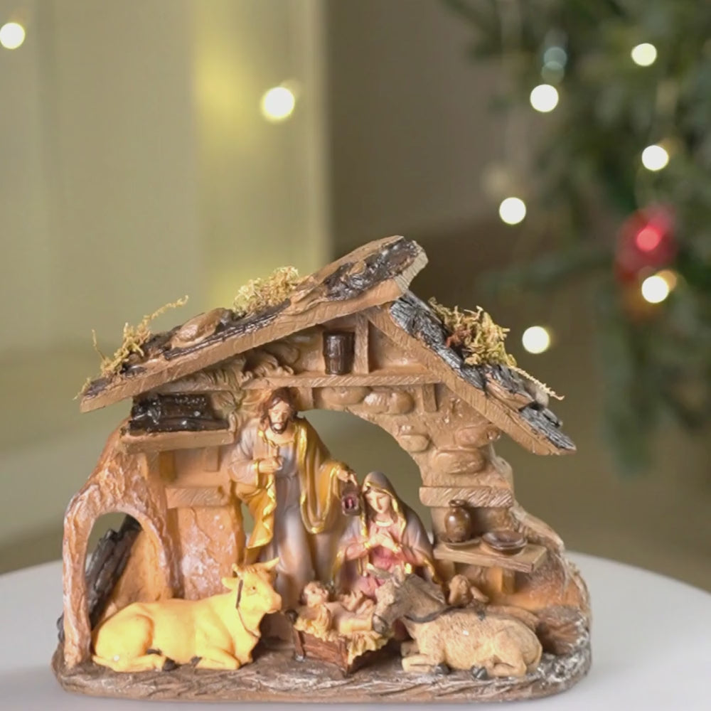 Animals with Holy Family christmas crib nativity set christmas décor