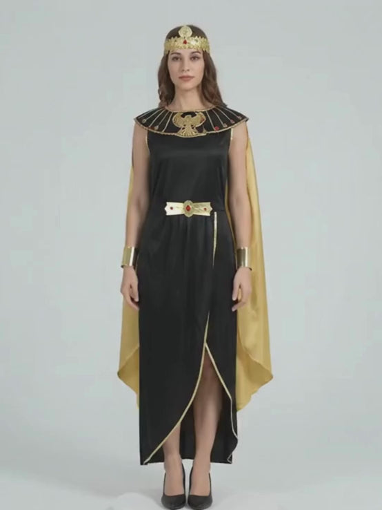 Gold & Black Roman Queen Adults Halloween Costume Dress Up
