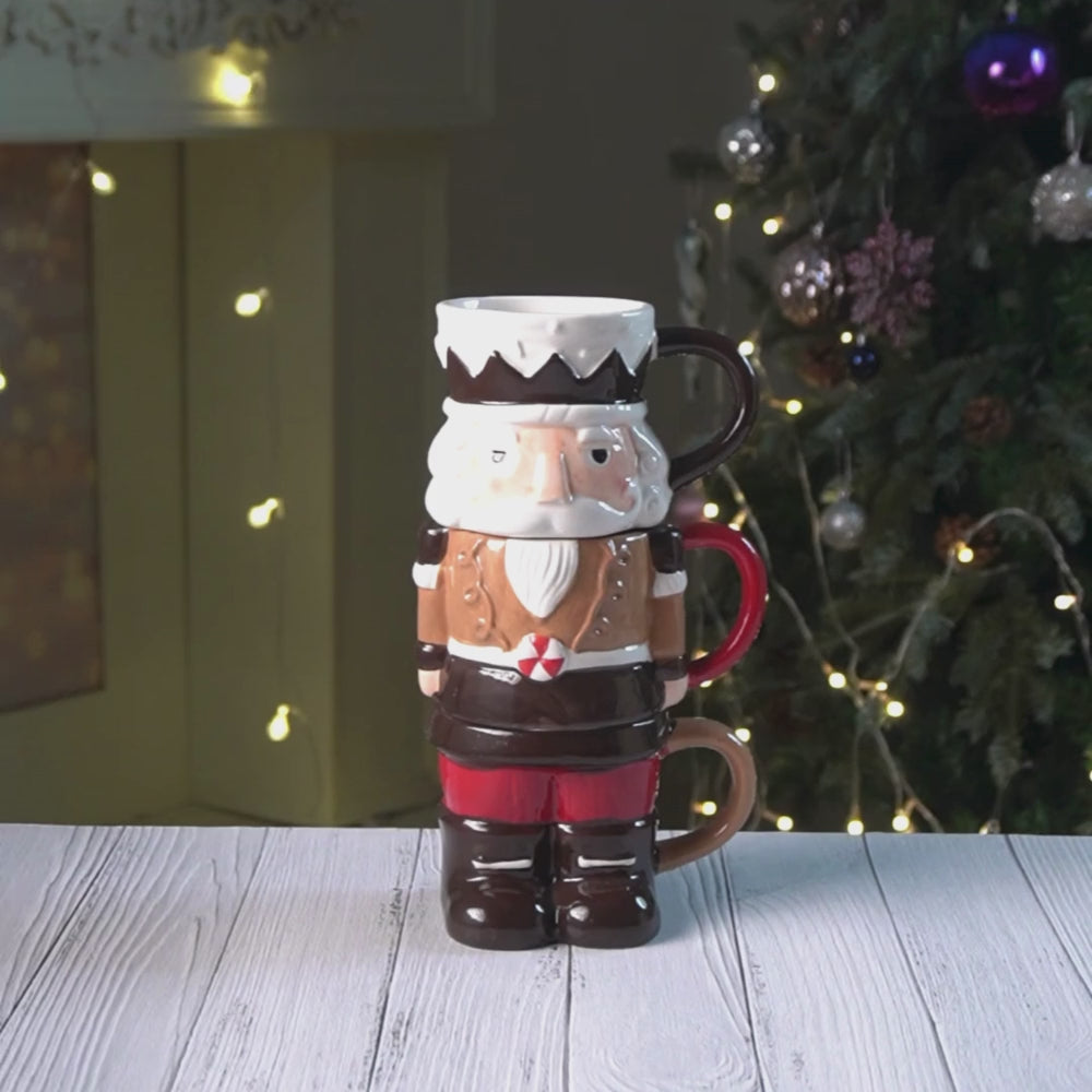 Nutcracker themed 3pcs Hot chocolate and Coffee Christmas Mugs Set.