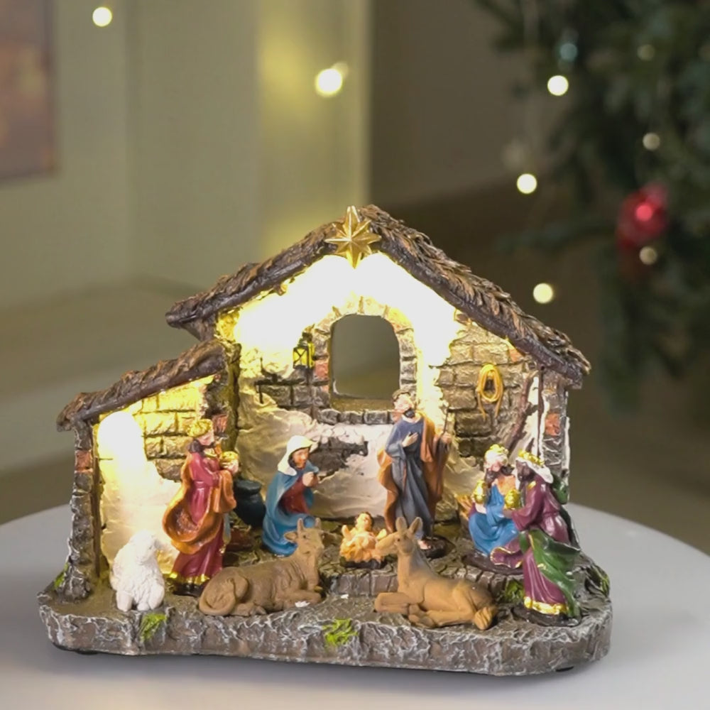 Three wise Men with Holy Family christmas crib nativity set christmas décor