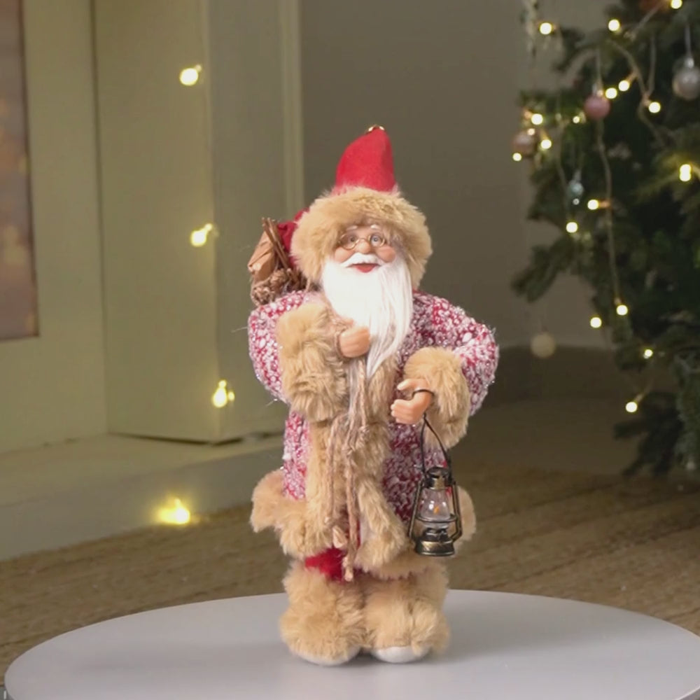 12 inches Red tweed Robe Santa , Christmas Home and Table Décor