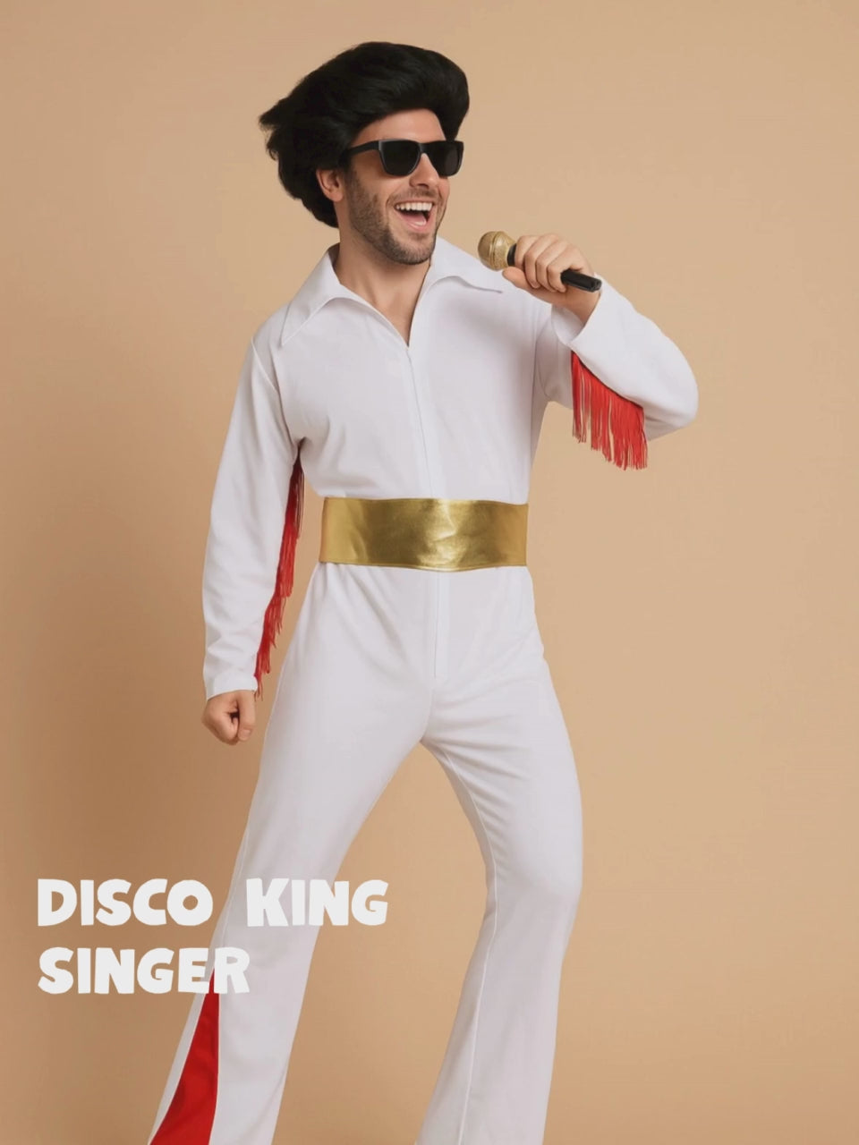Disco King Rock n Roll singer Adults Halloween Costume Fancy Dress up