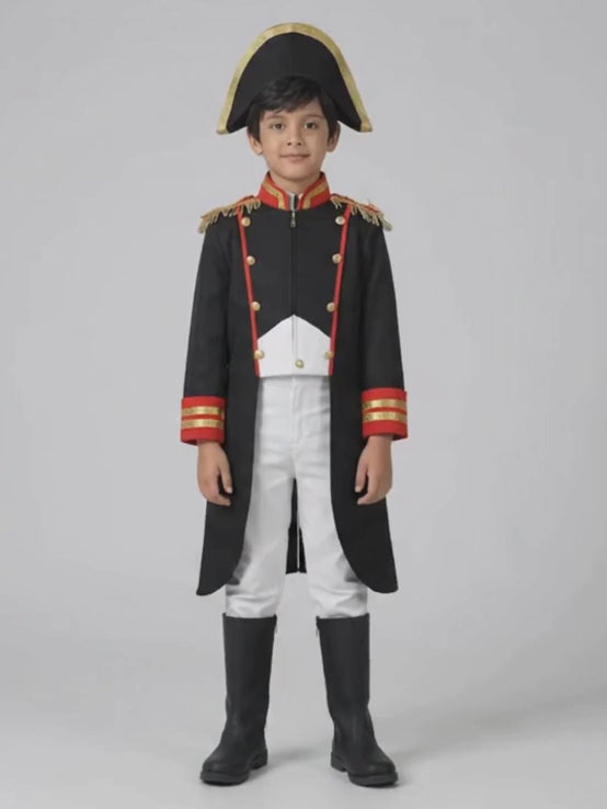 Black & Red Pirate Captain, Kids Halloween Costume Fancy Dress Up