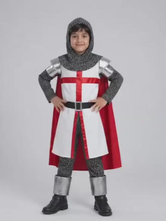 Medieval Crusader Knight Boys, Kids Halloween Costume Fancy Dress Up