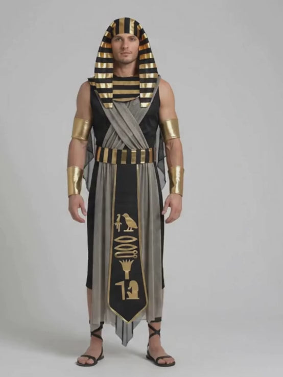 Black Egyptian King, Adults Halloween Costume Fancy Dress Up