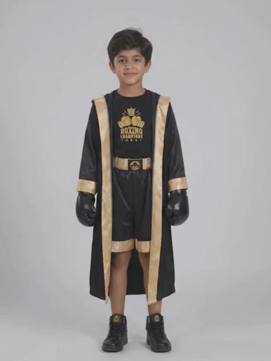Black & Gold Boxer, Kids Halloween Costume Fancy Dress Up