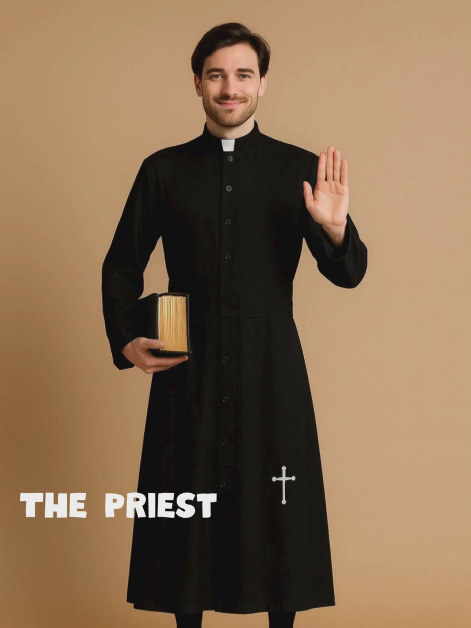 The Priest , Black & White Adults Halloween Costume Fancy Dress Up