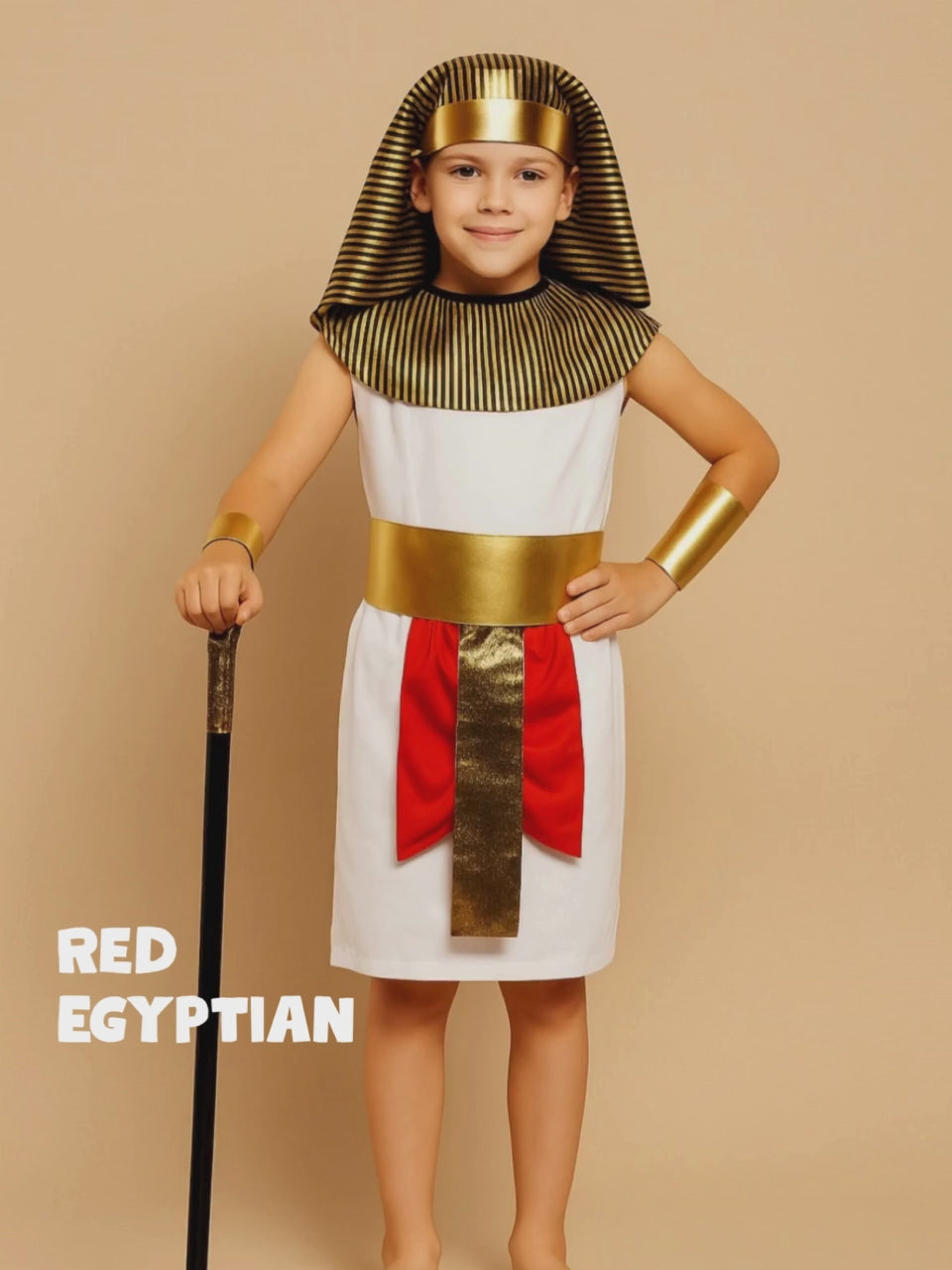 Red Egyptian Boy, Kids Halloween Costume Dress Up for Boys