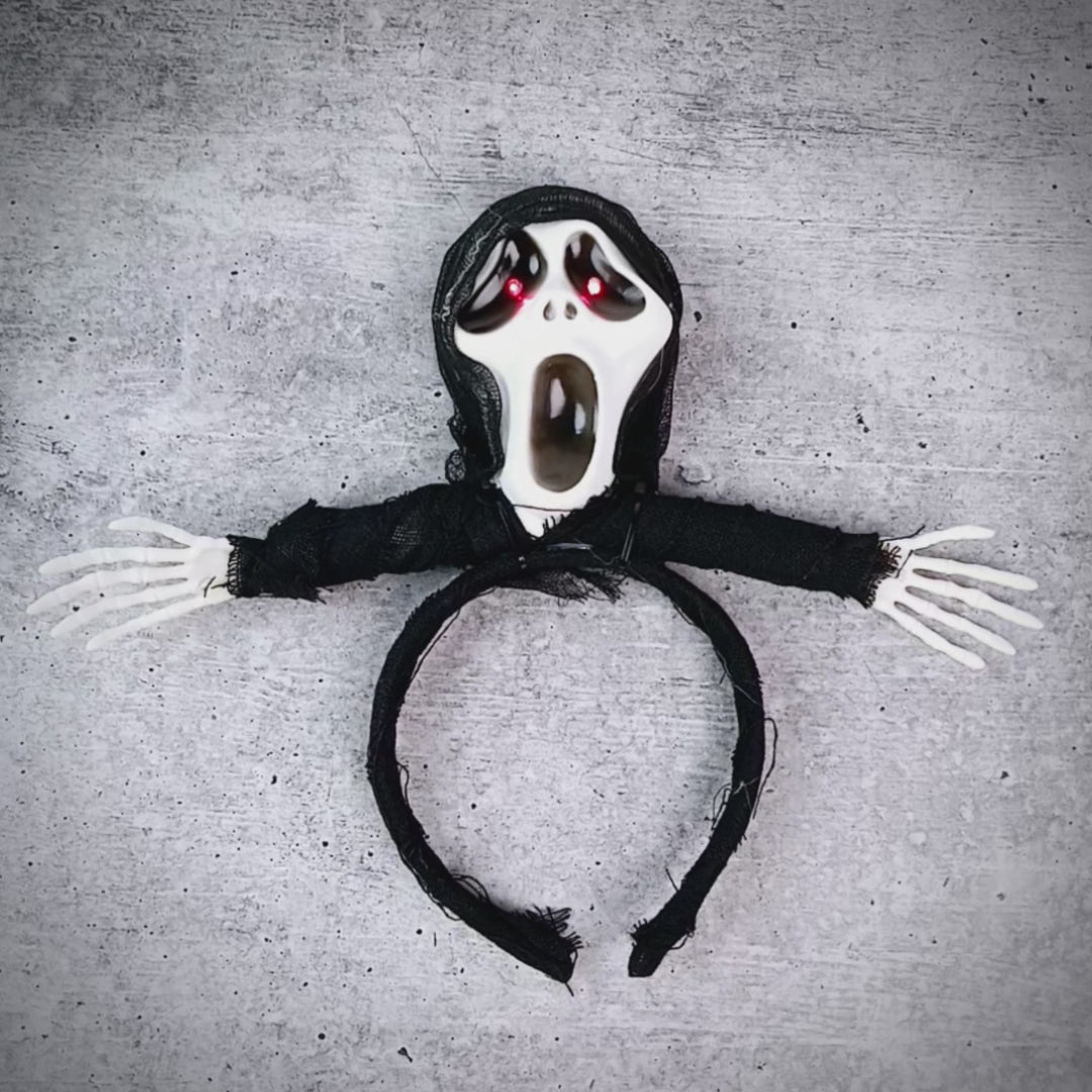 Scary Ghost theme Led Light & Voice operated Headband Halloween Party Hair Accessory