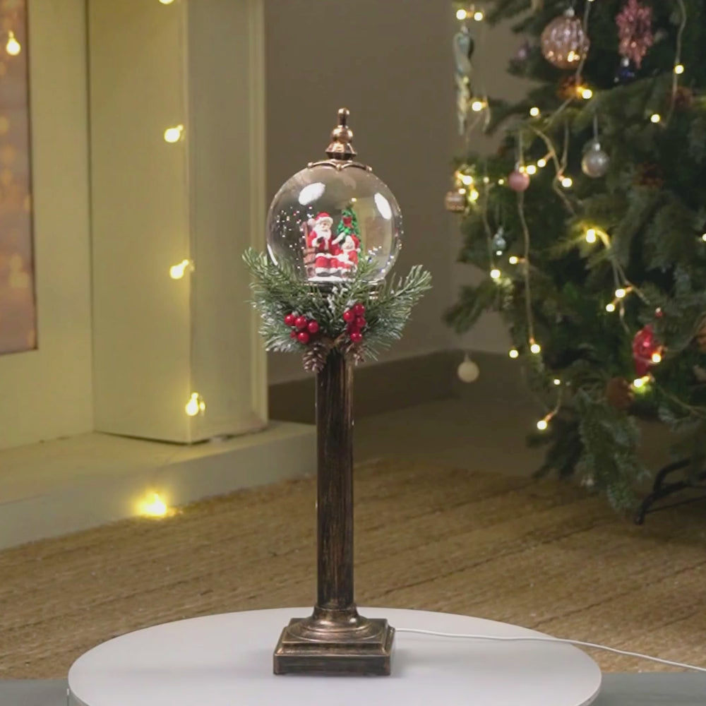 Santa  & child Globe lamp style , Glitter water with lights christmas home and table décor