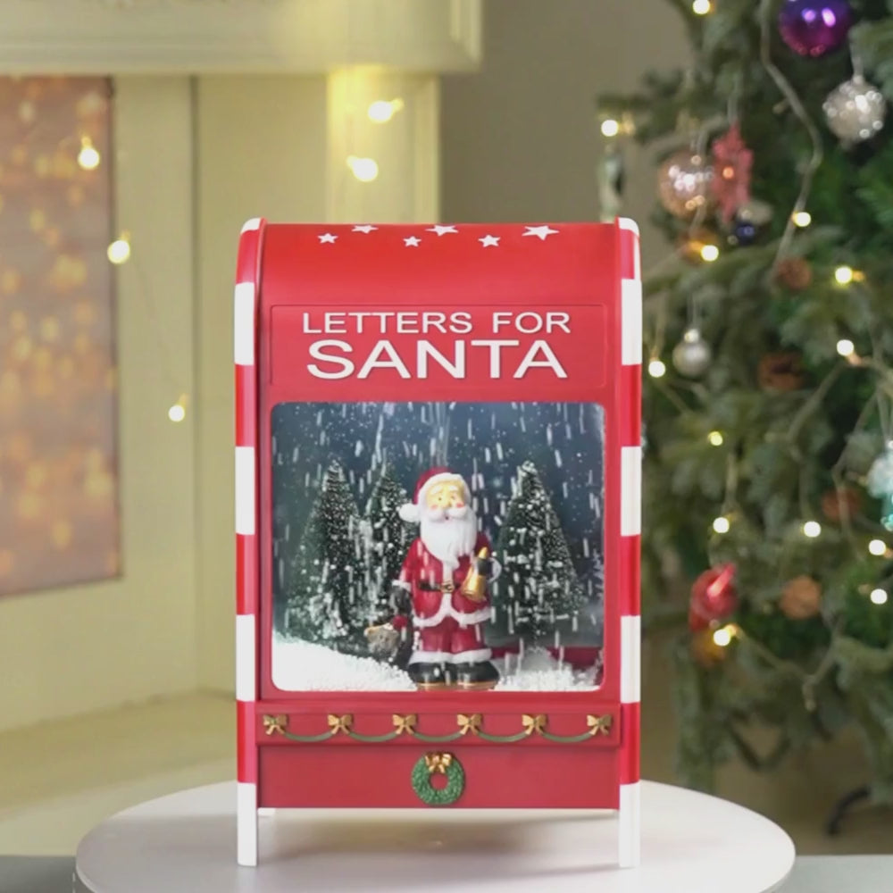 Letters for Santa Mailbox Snowglobe with Light,Music and Snowfall.
