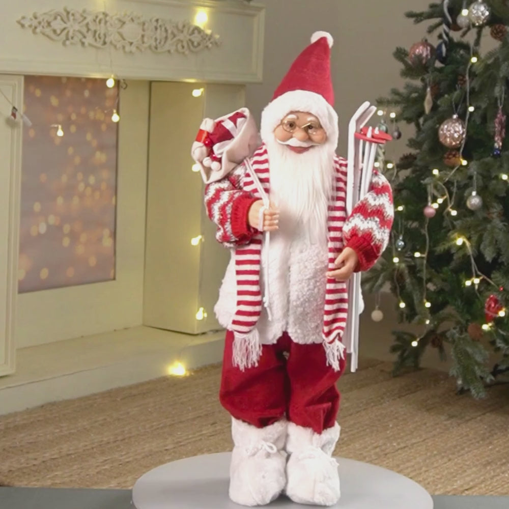 24 inches/2feet Winter Ski Ready Santa ,Christmas Home and Table Décor