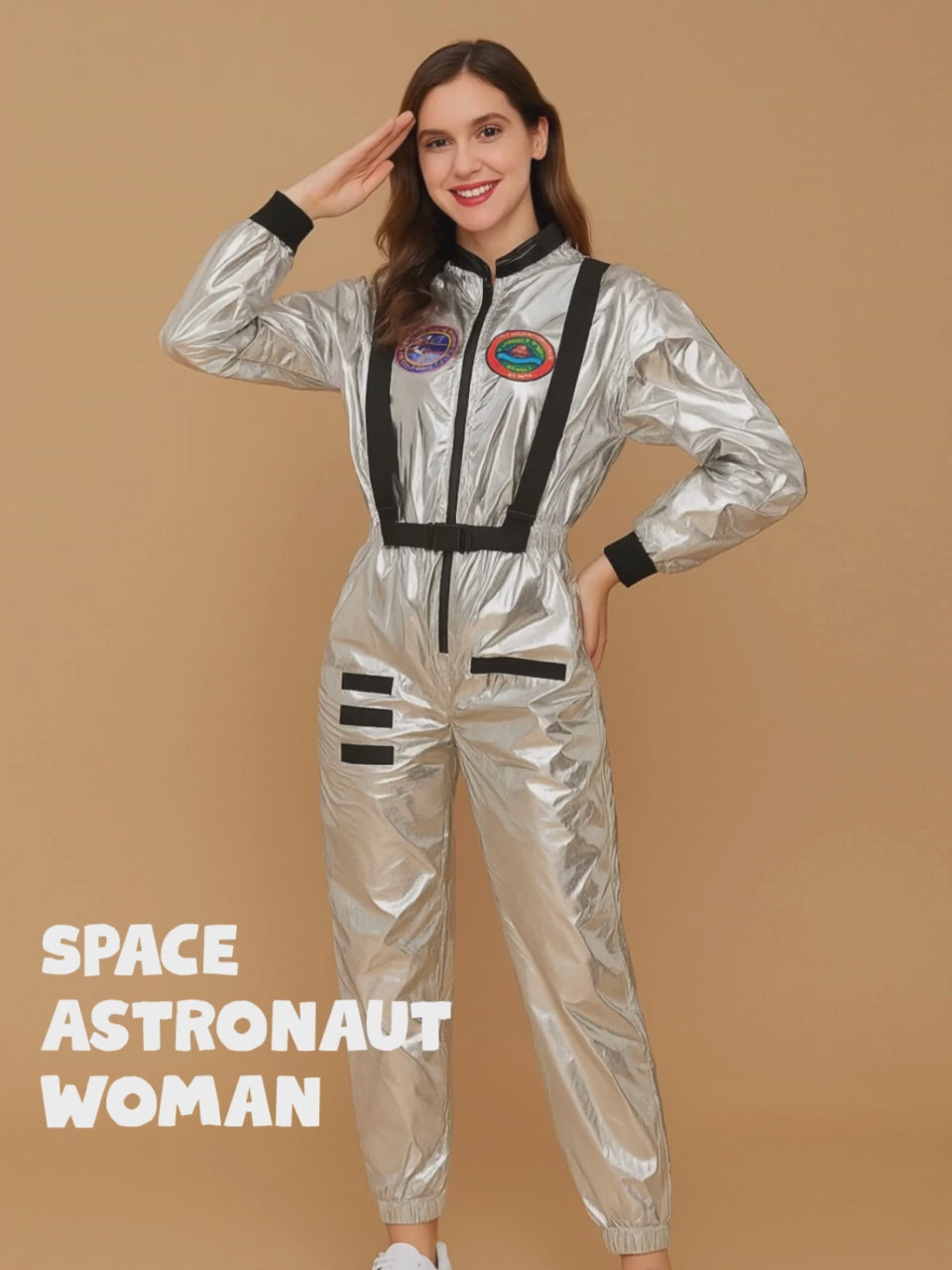 Space Astronaut Woman, Adult Halloween Costume Fancy Dress Up