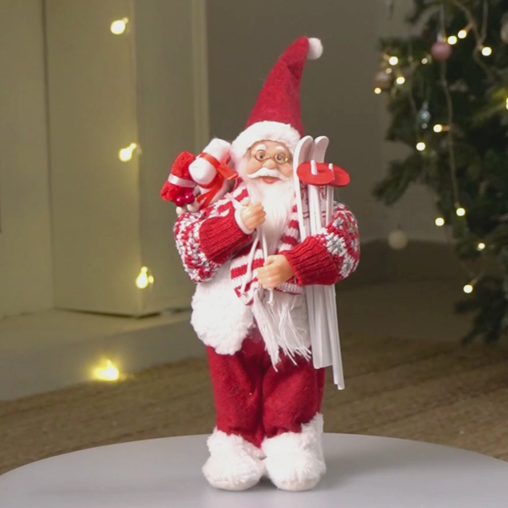 12 inches Winter Ready Santa , Christmas Home and Table Décor