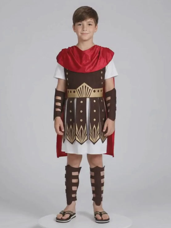Brown Gladiator, Kids Halloween Costume Fancy Dress Up