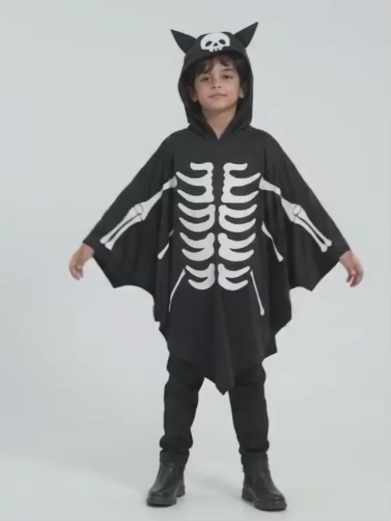Luminous Ghost Bat cape style Cloak, Kids Halloween Costume Fancy Dress Up