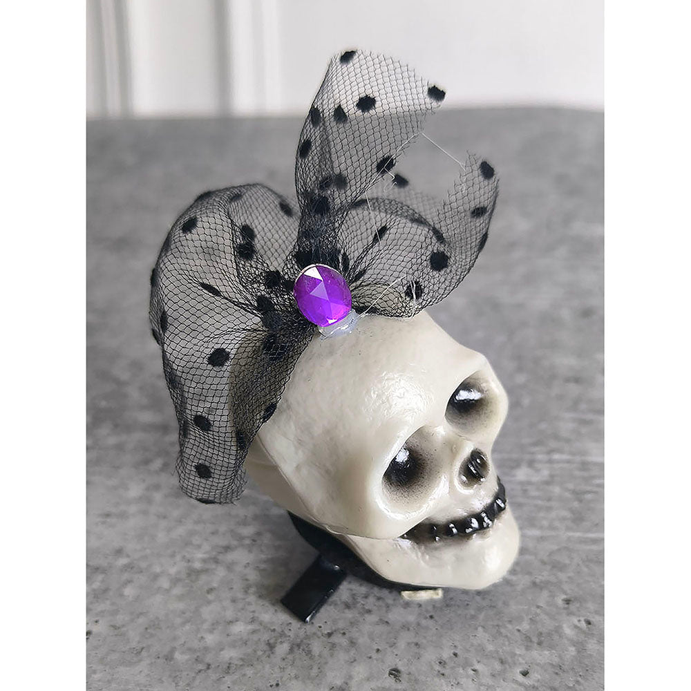 Purple Bling Skull Alligator Clip Halloween Accessory for Halloween Party - Little Surprise BoxPurple Bling Skull Alligator Clip Halloween Accessory for Halloween Party