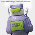 Purple Happy Ted Stainless Steel water Bottle for Kids, 450ml - Little Surprise BoxPurple Happy Ted Stainless Steel water Bottle for Kids, 450ml