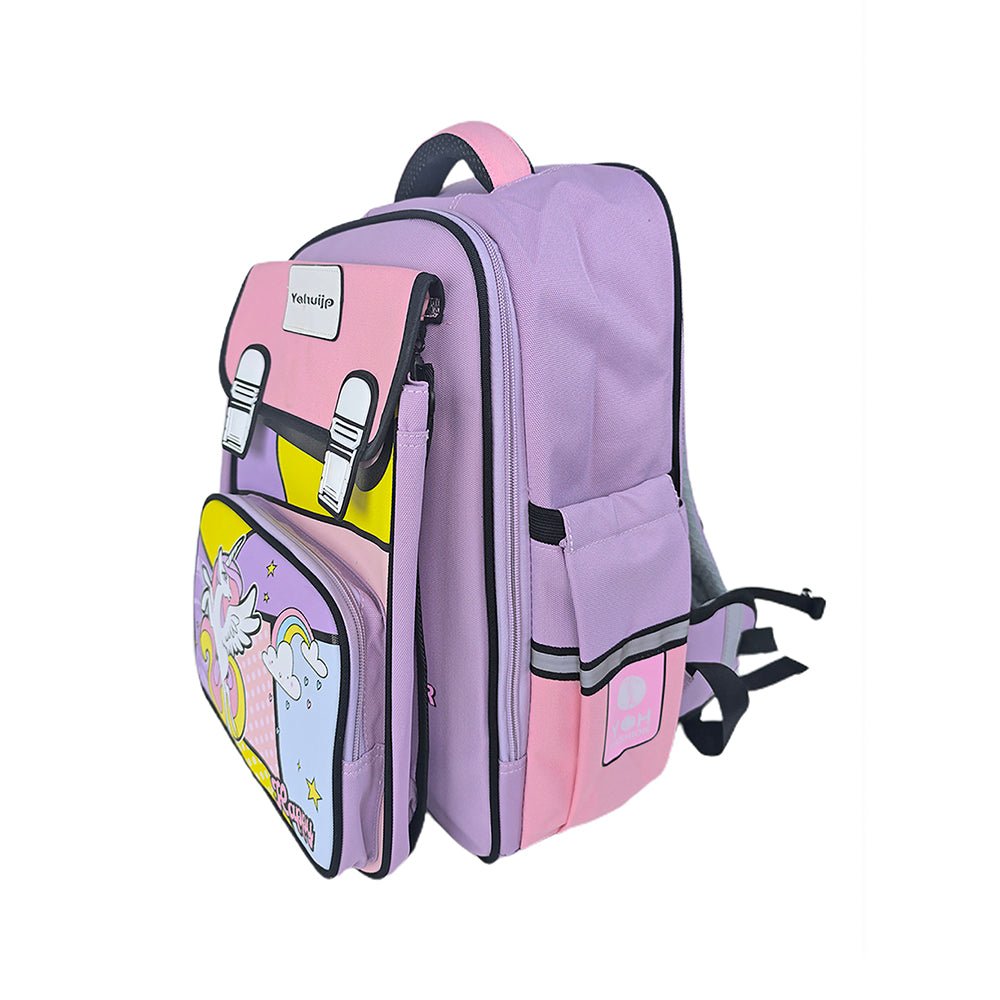 Purple Happy Unicorn School Backpack for Kids - Little Surprise BoxPurple Happy Unicorn School Backpack for Kids