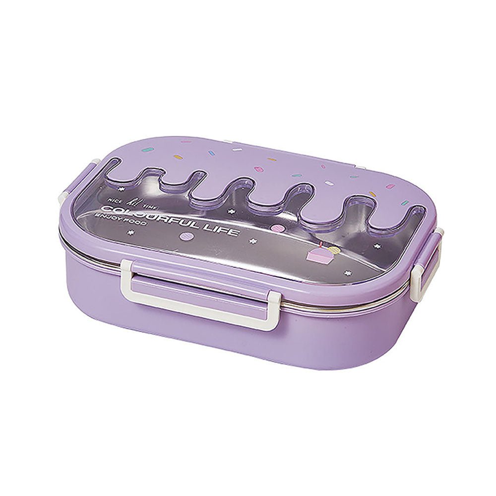 Purple Icecream Drip Big Size Stainless Steel Lunch Box, 1300ml - Little Surprise BoxPurple Icecream Drip Big Size Stainless Steel Lunch Box, 1300ml