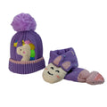 Purple Unicorn Pompom Winter Cap & matching Neck Muffler 2pcs Set, 3 - 8yrs - Little Surprise BoxPurple Unicorn Pompom Winter Cap & matching Neck Muffler 2pcs Set, 3 - 8yrs