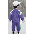 Purple/Cream Stripes 2 pcs Track Suit set for Toddlers/Kids - Little Surprise BoxPurple/Cream Stripes 2 pcs Track Suit set for Toddlers/Kids