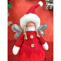 Red Pants Christmas Angel with Glitter Silver Wings Christmas Table Décor - Little Surprise BoxRed Pants Christmas Angel with Glitter Silver Wings Christmas Table Décor